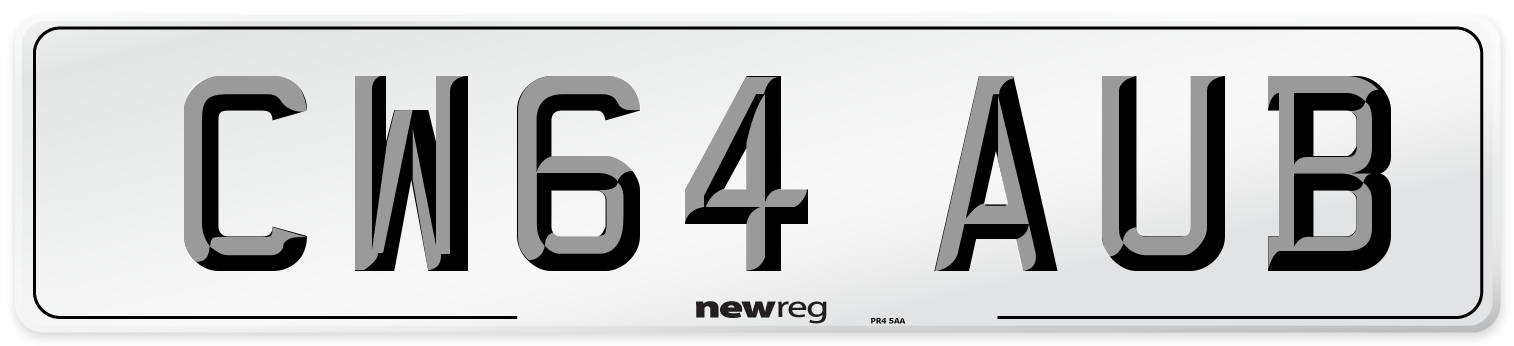 CW64 AUB Number Plate from New Reg